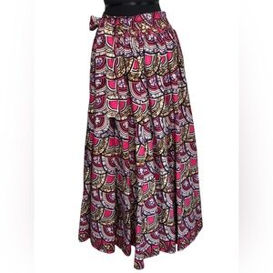 Ankara/African Print Maxi Skirt OS Fits Most Up To Large Multicolored
